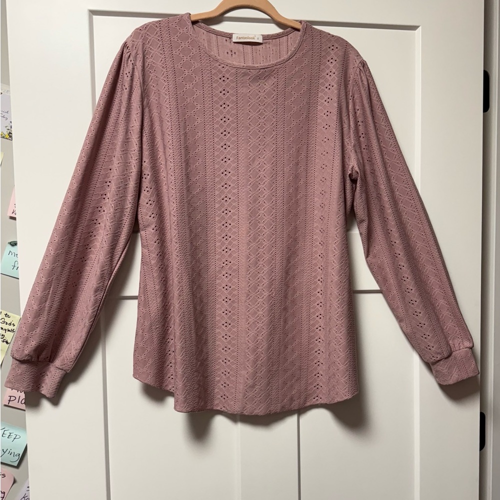 Chic Mauve Lace Women's Blouse